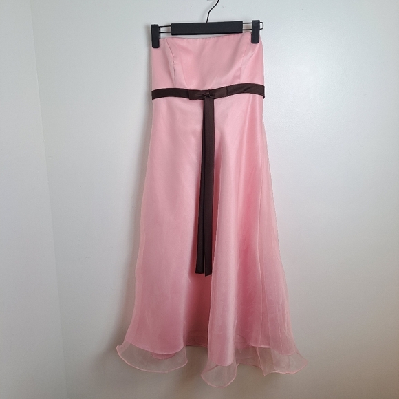 Alfred Angelo Dresses & Skirts - Alfred Angelo Pink Chiffon Babydoll Sleeveless Y2K Coquette Midi Dress Sz 8